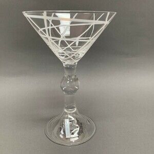 Pier 1 One Clear Stem Wine Glass Mouth Blown 7 3/8" high